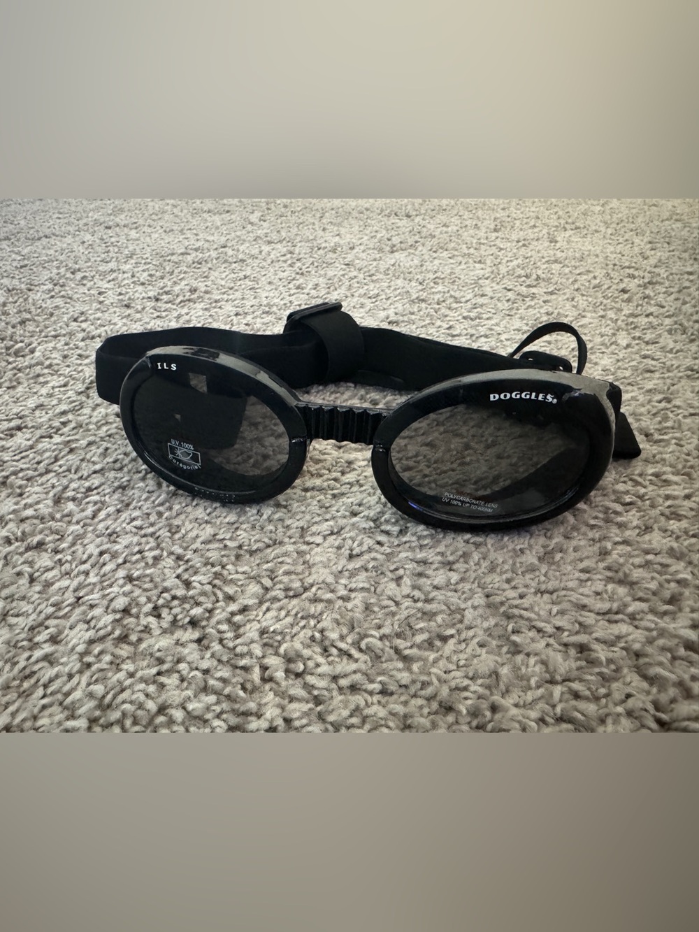 Black Protective Dog Goggles with Adjustable Strap